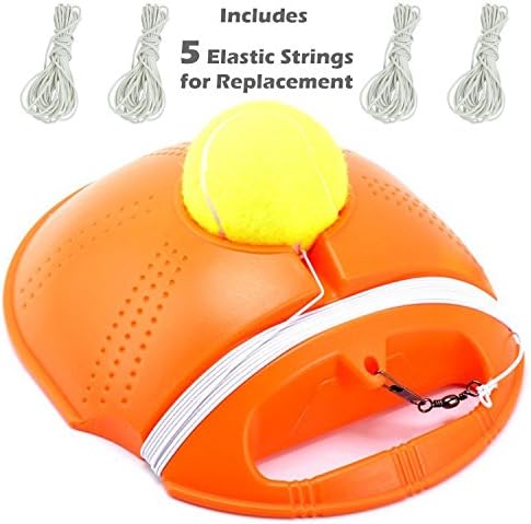 Ridge Runner Tennis Trainer Power Base Rebound Ball | Solo Practice Equipment Training Aid Serve Machine Launcher Sport Tape Exercise Pro Powerbase Baseboard Rebounder Kids Hopper Set Kit Bundle