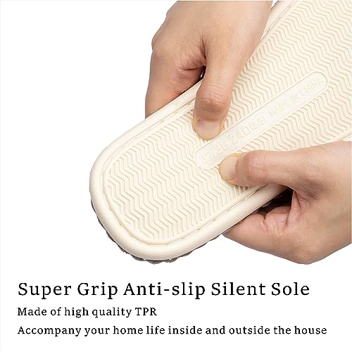 Image of Chantomoo Slippers for Women Memory Foam House Womens Slipper Slides Home Bedroom Bathroom Spa Open Toe Corduroy Bow Slippers Cozy Comfortable