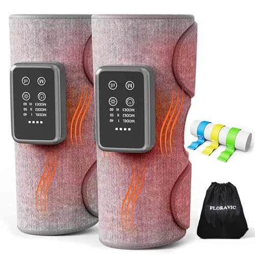 FLORAVIC Cordless Leg Massager with Heat for Daily Pain & Comfort Use, Calf Massager with Adjustable Wraps, 3 Modes & 3 Intensities, Valentines Day Gifts for Him Men, Seniors, Mom Gifts for Relaxing
