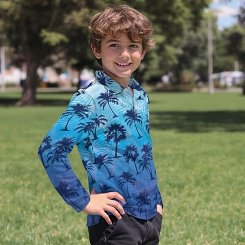 Shirts for Boys 3-16 Long Sleeve T-Shirts Hawaiian Shirt Holiday Beach Clothes4