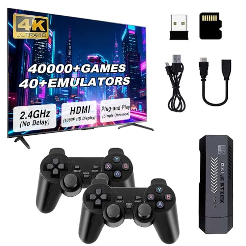 X2 Plus Consola de Juegos Retro con 2 mandos inalámbricos de 2,4 GHz, 128 GB de Almacenamiento, más de 40 000 Juegos clásicos, Salida HDMI 4K y Sistema EmuELEC 4.3 niños y ADU