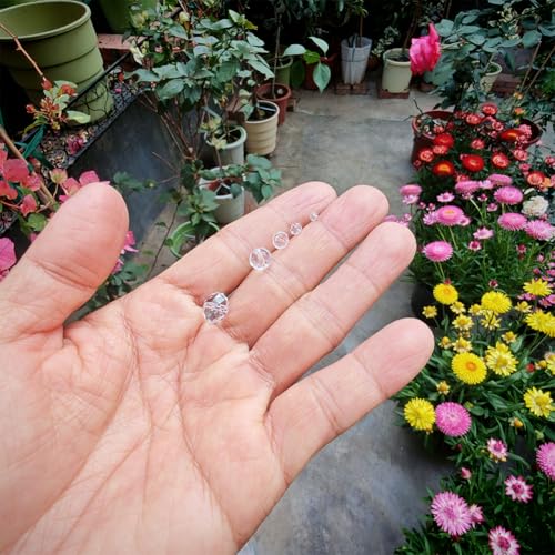 Image of Clear White Rondelle Glass Beads for Jewelry Making, Faceted Briolette Crytal Spacer Beads for Bracelet Necklace Earring (2mm 4mm 6mm 8mm 10mm Mixed Sizes, 1000pcs)
