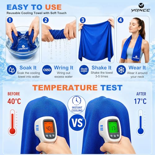 4 Pack Cooling Towels (40"x12"), Ice Cool Neck Towel, Soft Breathable Microfiber for Gym, Yoga, Golf, Running, Camping & All Hot Weather Activities - Image 5