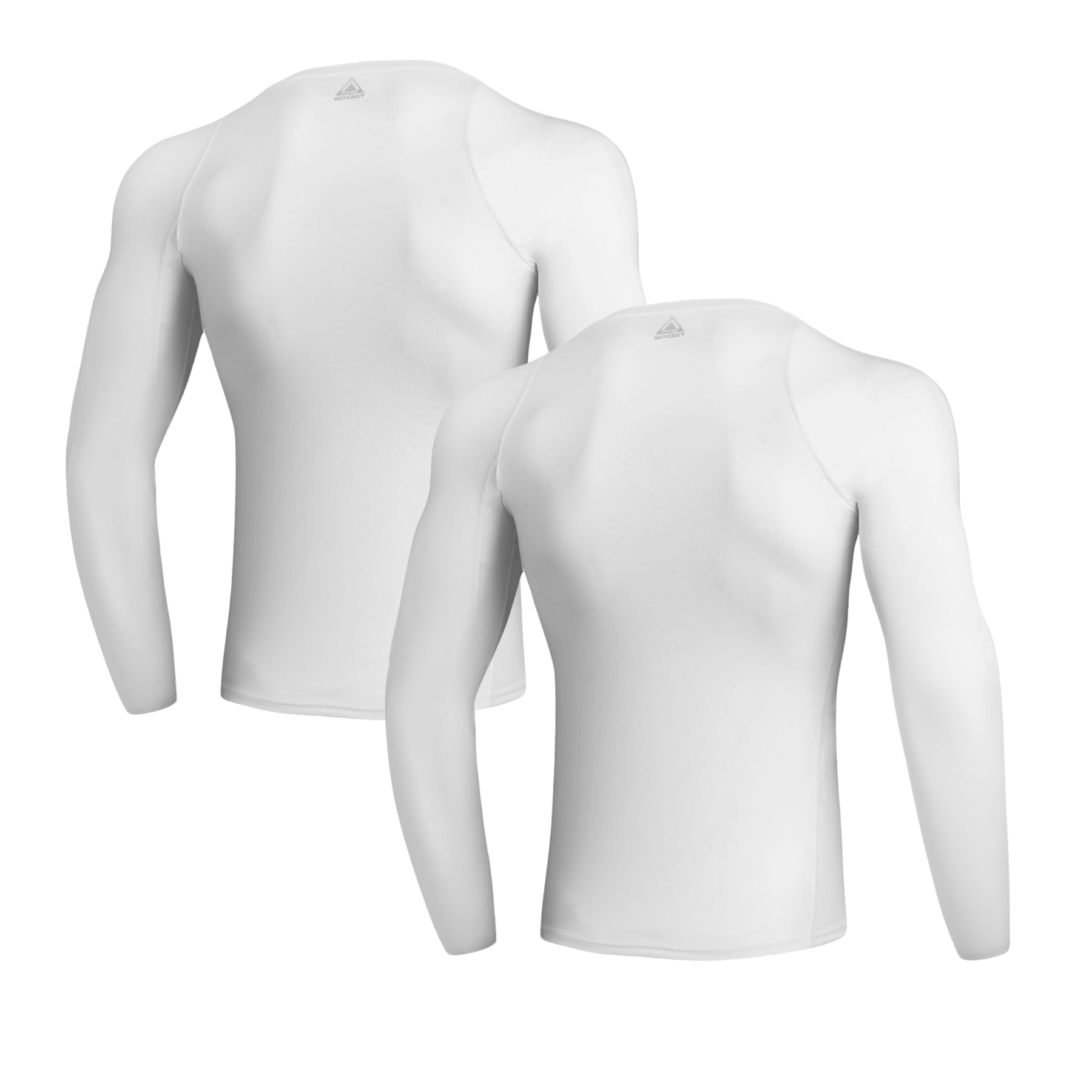 AMZSPORT 2 Pezzi Maglia Compressione Uomo Maglietta Termica Manica Lunga Maglie Sportiva Shirts Traspirante da Asciugatura Rapida Camicia Fitness Palestra