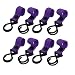 New Lon0167 8pcs 11lb Featured Capacity Adjustable Hook reliable efficacy Loop Closure Stroller Hanger Purple(id:6c6 8c f0 37d)