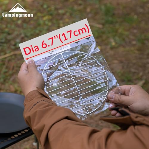 CAMPINGMOON Round Roasting Baking Steaming Cooling Rack Cooking Grid Grill Stainless Steel Fits for Dutch Oven (Diameter φ6.7inch, W17) - Thumbnail 2