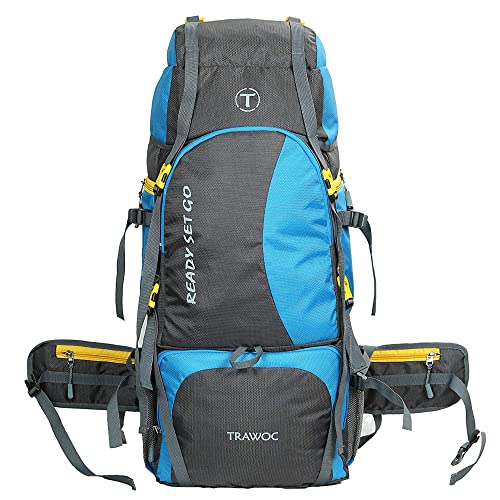TRAWOC 60 Ltr Trekking Rucksack Travel Bag Hiking Backback, 1 Year Warranty, HK001