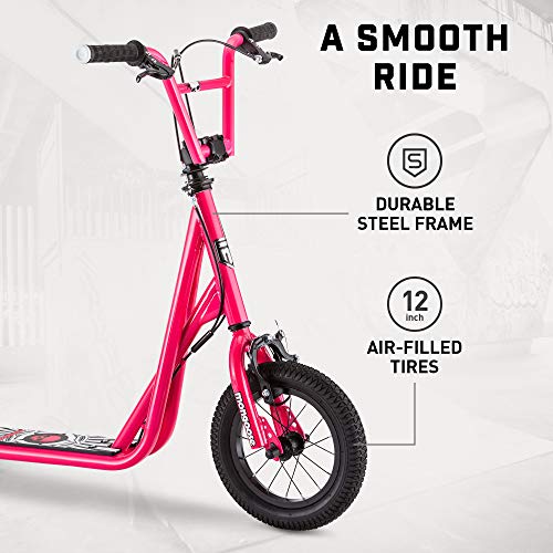 Mongoose Expo Scooter, Ages 6+, 12-Inch Air-Filled Wheels, BMX-Style Handlebars, Steel Frame, Wide Foot Deck, Axle Pegs, Freestyle Gyro Brake Rotor, Kick Scooter for Boys and Girls by Mongoose - Image 2