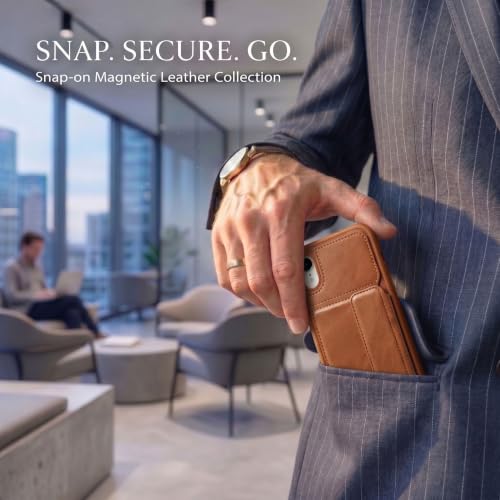 Image of amazon basics Luxury Vegan Leather Back Cover for iPhone XR | Built-in Card Holder Slot | Integrated Mobile Stand | Slim Shockproof Protective Case with Stitched Finish - Tan