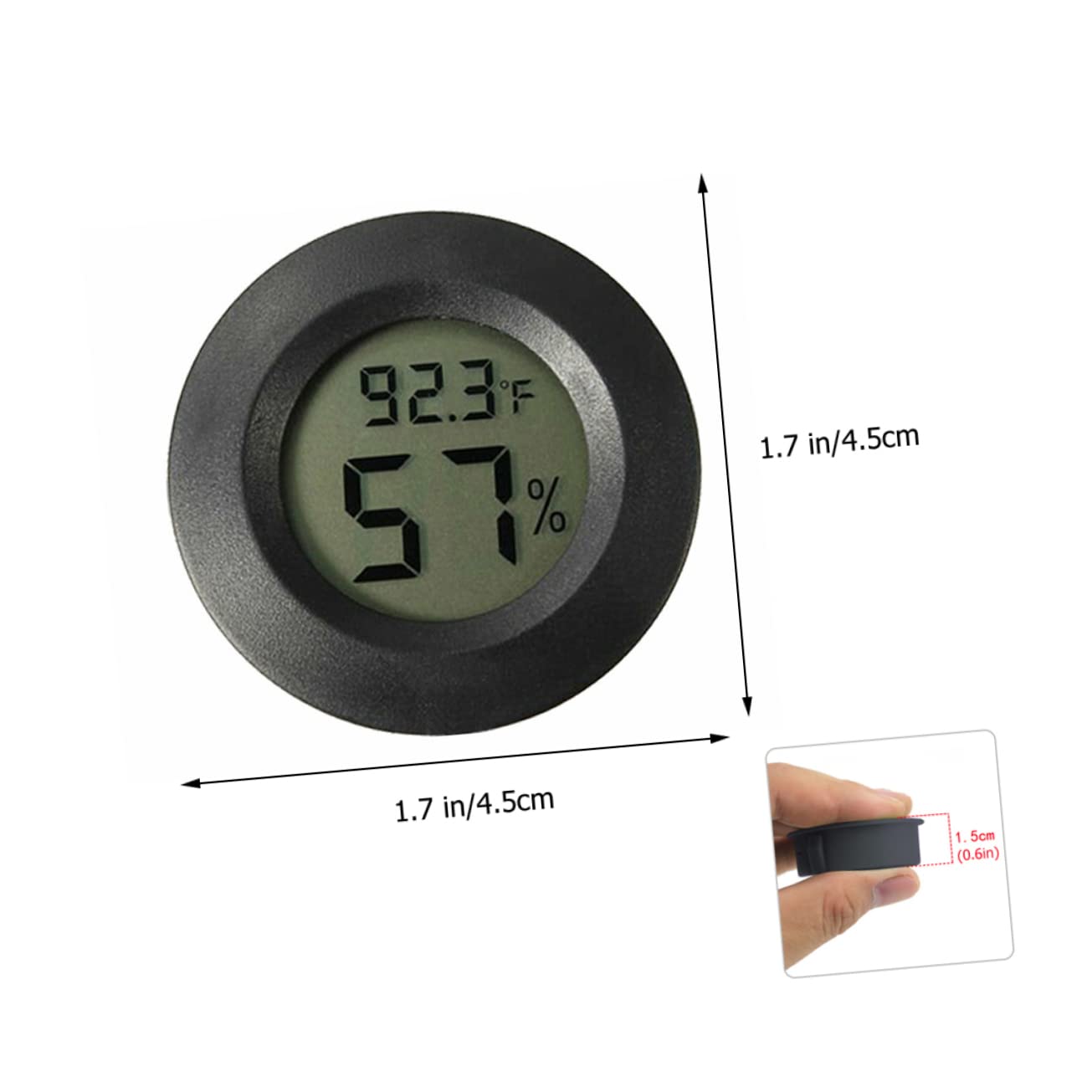 UPKOCH 2 Ensembles Thermomètre Humidité Température Reptile -hygromètre Reprile Temperter Humidide Gauge Hydromètre Numérique Fournitures De Mycologie Plastique Noir 7 Pièces * 2