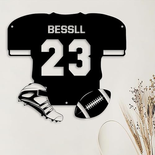 Miniatura 4 de Letrero de neón de jersey de fútbol personalizado, luz nocturna LED de metal de fútbol para arte de pared, 16 colores cambiantes de fútbol, lámpara