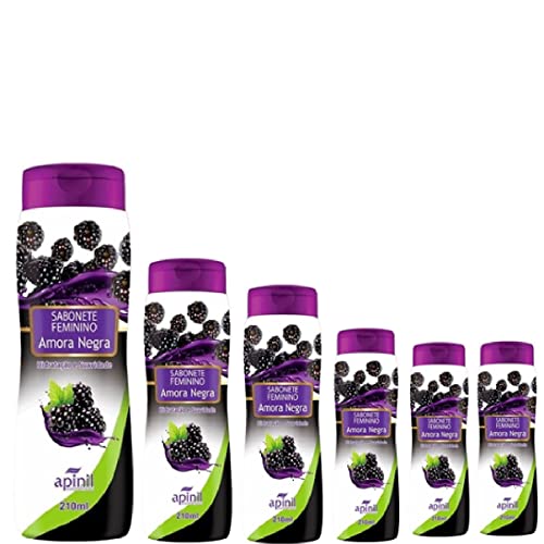 Sabonete Intimo Amora Negra Apinil 210mll - Kit 6 Unidades