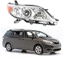 munirater Chrome Housing Halogen Headlight Assembly Replacement for 2011-2020 Sienna Passenger Side Only
