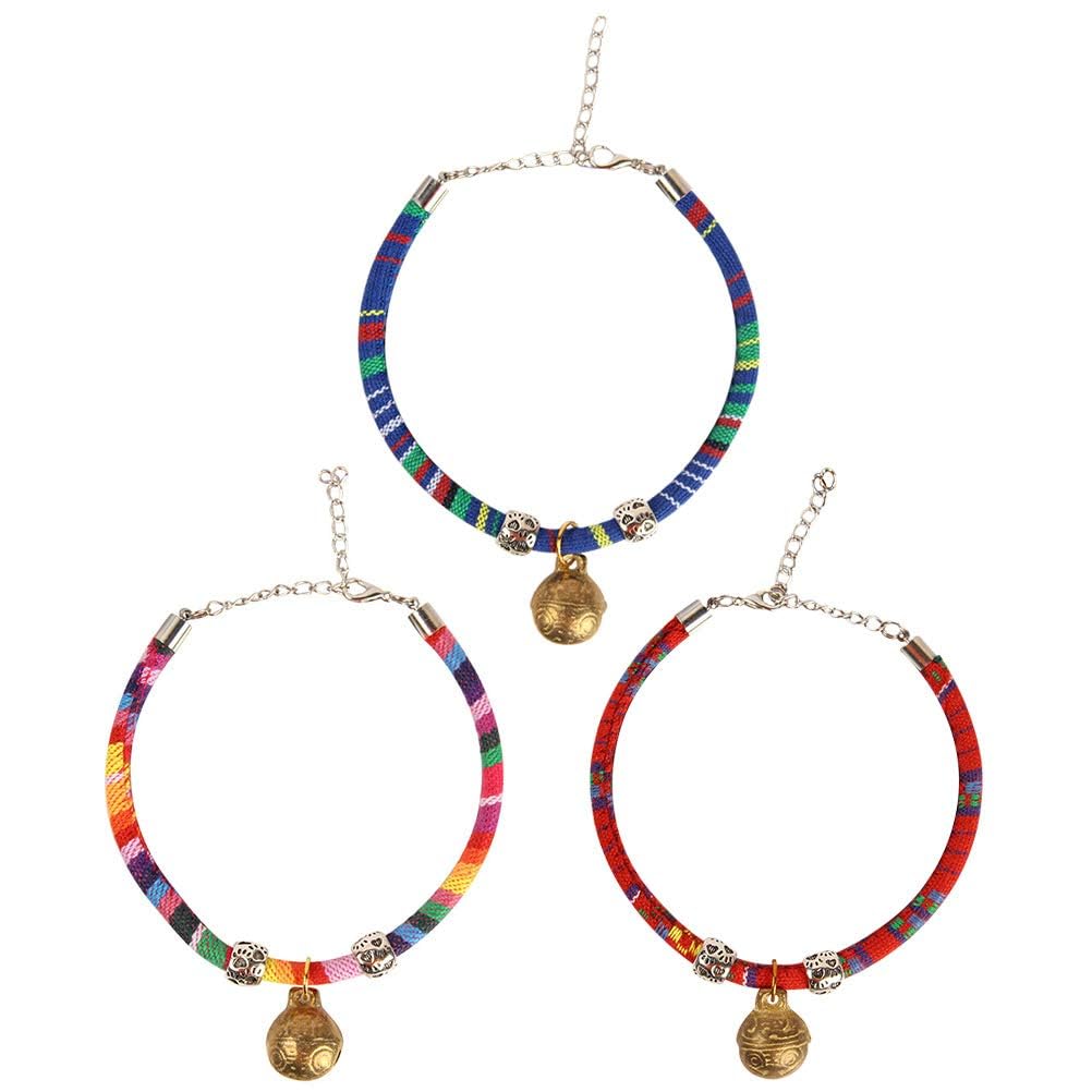 Dog Trust Ethnic Pet Collar with Bell Safety Adjustable Cat Necklace Ethnic Style Cat Collar Pack of 1 pcs (B0C9X5PX7D) Amazon Price History, Amazon Price Tracker