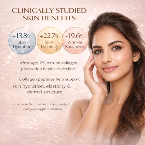 Image of Multi Collagen Peptides Powder -Easy to Dissolve - Type I, II, III, V, X - for Women & Men - Promotes Hair, Skin, Nails, & Joint Health-200 gm-pack of 2