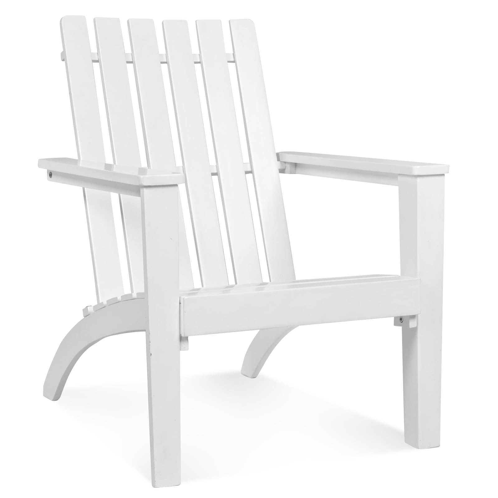 COSTWAY Chaise Adirondack en Bois d'Acacia, Chaise Exterieur Jardin avec Accoudoir Ergonomique, Fauteuil Exterieur pour Balcon Piscine Cour Terrasse, Charge 160 kg, 73 x 67,5 x 86 cm (Blanc)