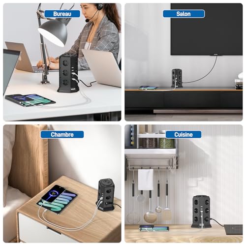 Multiprise Electrique Protection Surtensions BEVA avec Câble 2M - 7
