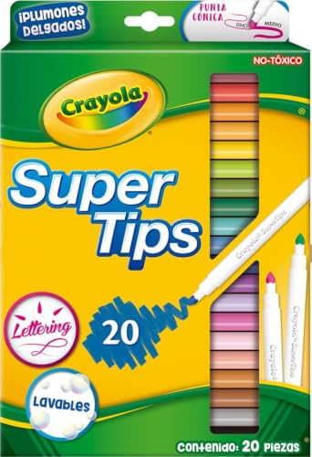Crayola Super Tips Markers, Coloring Book Markers, 20 count