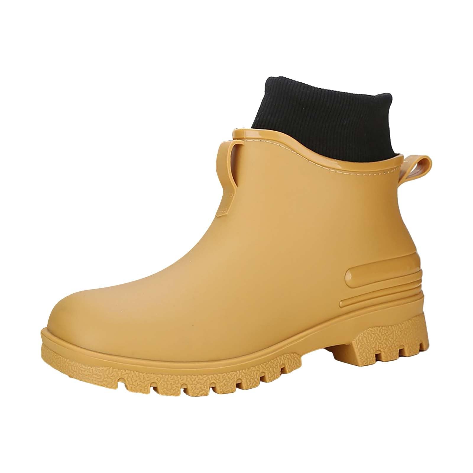 Botas de goma para hombre, botines de lluvia cortos, impermeables, botines de goma, antideslizantes, para jardín, tobillos, botas de lluvia, botas de lluvia para exteriores, botas de lluvia