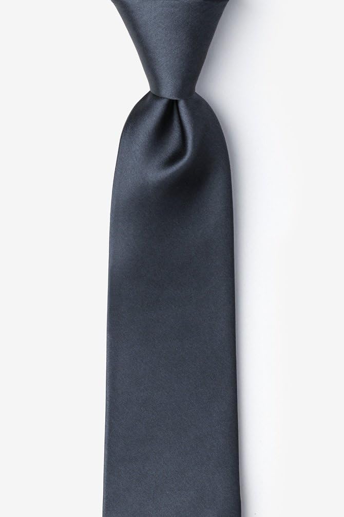 Charcoal Silk Extra Long Tie | Charcoal Extra Long Necktie