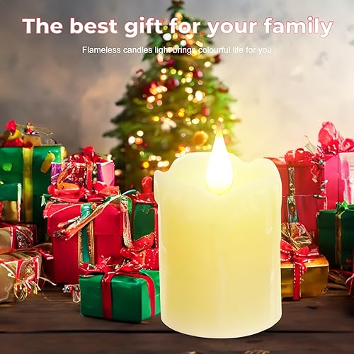 Aled Light AL204007 6 Pcs Real Wax Rechargeable Flameless Warm White Led Candles,Remote Control,D2 X H4",Brightness Adjustable Flickering Battery Operated Tea Lights Candles thumb #3