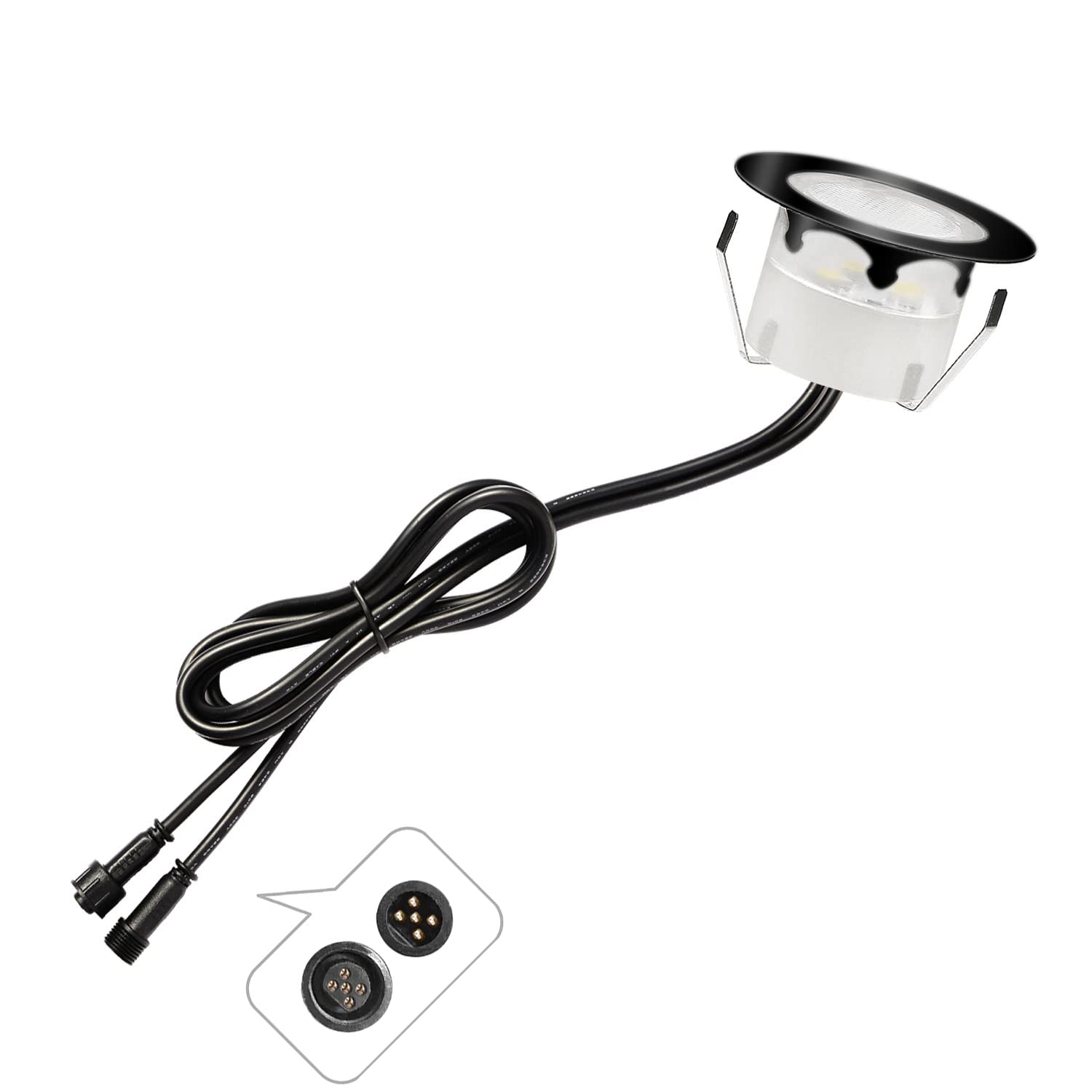 10er Set Terrassen Einbaustrahler RGBWW Boden Einbauleuchten Außen RGB + Warmweiß LED Treppen Beleuchtung Ø45mm Bodeneinbaustrahler IP67 Wasserdicht Einbauspots für Garten Küche Balkon, Schwarz