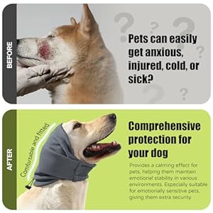 Dog Reducing Noise Hoodies - Dog Ear Covers for Bath, Thunderstorms & Anxiety Relief - Warm Windproof Ear Cover Hat Dog Reducing Noise Hoodies Dog Ear Covers for Bath Thunderstorms Anxiety Relief Warm Windproof Ear Cover Hat