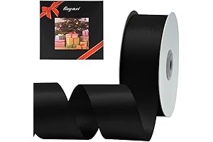 Solid Color Double Faced Black Satin Ribbon 1.5 Inches