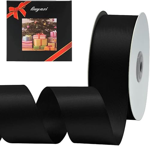 Miniatura 95 de LIUYAXI Cinta de satén roja de doble cara, 1/4 pulgadas x 50 yardas continuas, cintas finas perfectas para envolver regalos, tarjetas de invitación