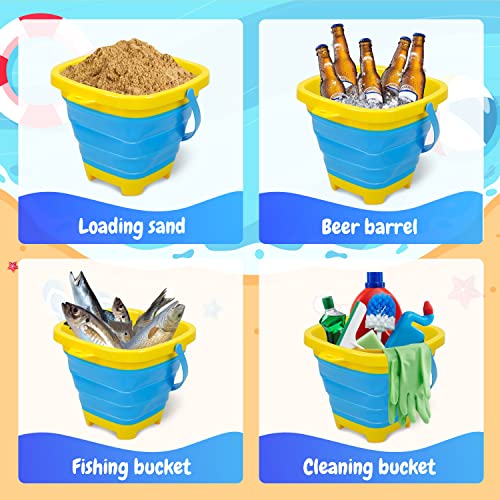 Toy Life Collapsible Beach Sand Toys For Kids 3-8-10-12, 40 Pcs Travel Beach Toys For Toddlers With Collapsible Sand Bucket And Shovels, Sand Castle Molds Kit Toys For Beach, Foldable Bucket #TOP6