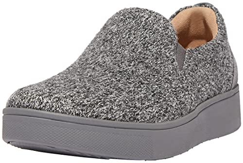 FitFlop™ Women's Rally E01 Merino Wool-Mix Slip-On Skate Sneaker, Love Grey, Size 10