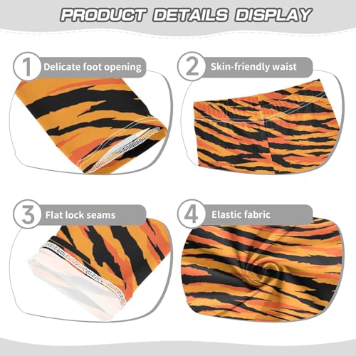 Girls Basic Leggings Baby Girls Pants Tiger Print Soft Footless Stretchy Tights Pants 4-10Y3