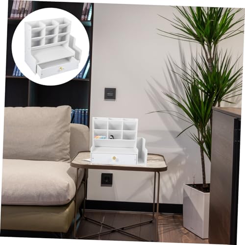 Fournitures de bureau rangement compartimenté boîte porte-stylo blanc - 7