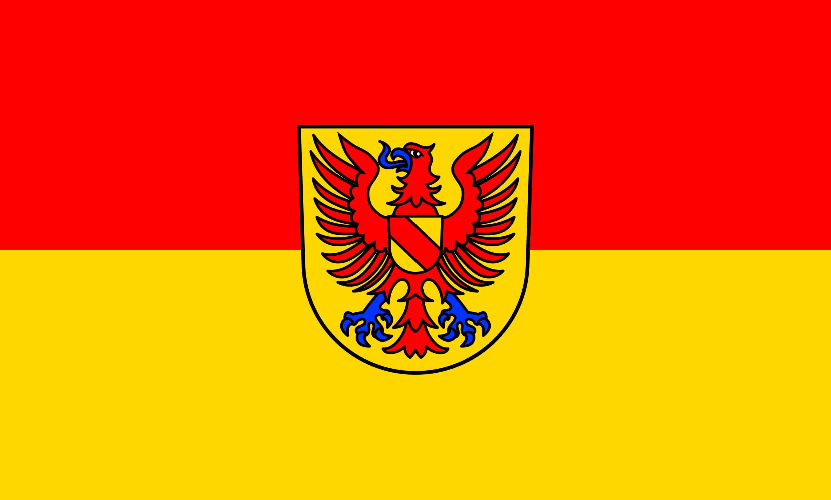 Drapeau Frickingen format horizontal grand pavillon extérieur paysage 1.35m²