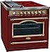 Produktbild Kaiser Empire HC 93655 Retro Herd mit Induktionskochfeld 90cm Bordeaux Range Coocker | Multi 8 Elektrobackofen 115L, mit Drehspieß | 5 Induktionszonen (2 Flex-Zonen) mit Booster | Selbstreinigung