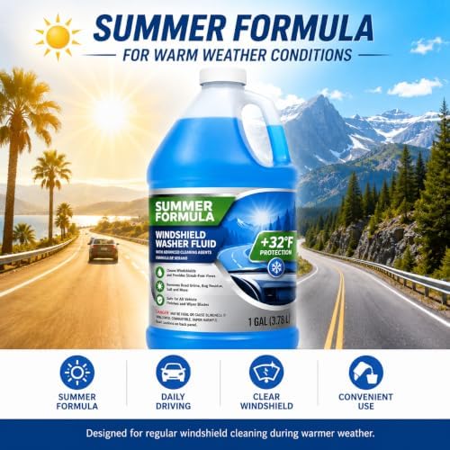 Summer Formula +32F Windshield Washer Fluid for All Vehicle Types, 1 Gallon — view 2