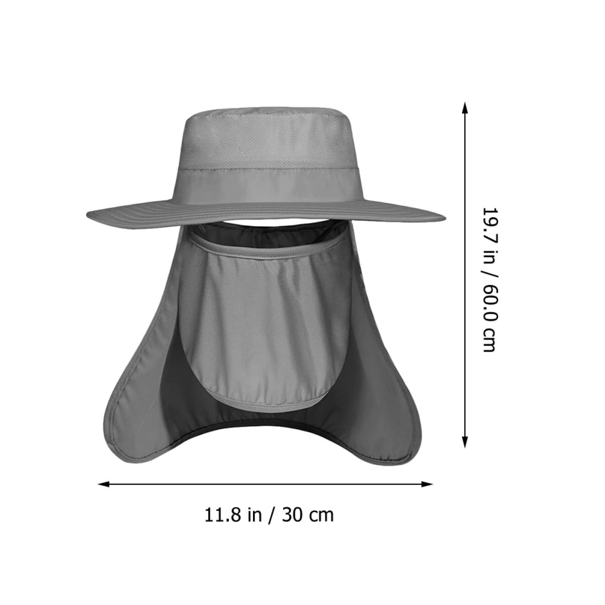 BESTonZON Sombrero de Pesca de protección Solar de los Hombres Sombreros de Pesca para Hombres protección Solar Sombrero para el Sol Desmontable Gorras de protección Solar Nylon Gris