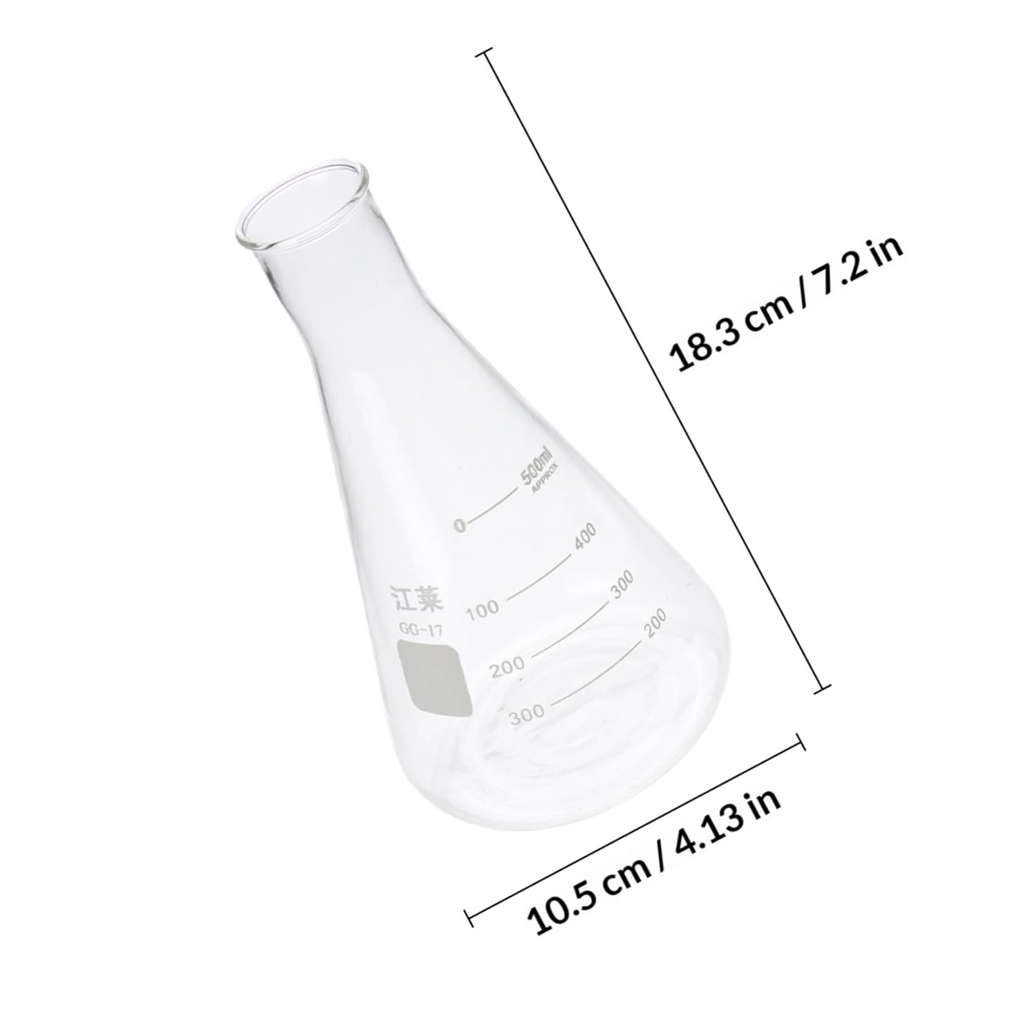 4pcs Erlenmeyer Triangular Flask Graduated Mouth Reveal Flask for School Experiments