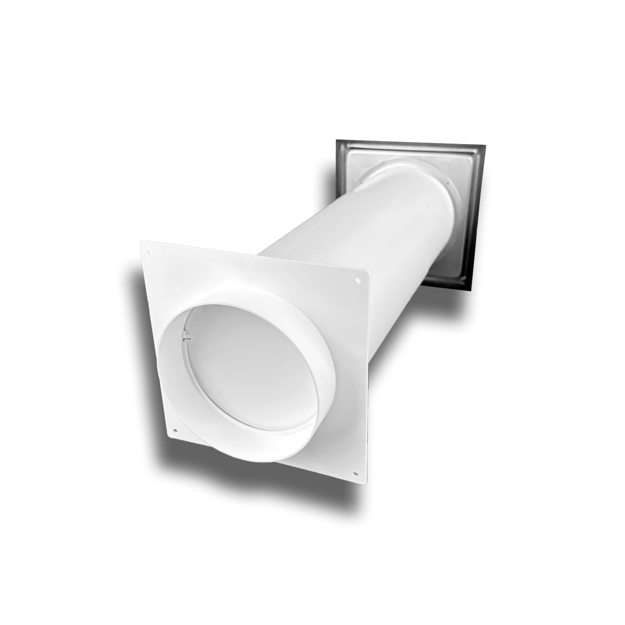 Ventilation Centre - Rejilla de ventilación para pared (acero inoxidable, sistema antirretorno, diámetro de 125 cm, con tubo telescópico)