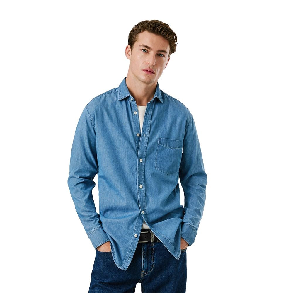 Pepe Jeans Herren Classic Slim Shirt Hemd (1er Pack)