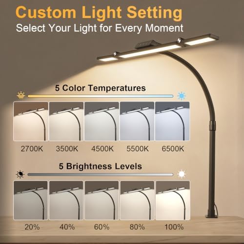 Desk Lamp for Home Office with Clamp, Adjustable LED Desk Light — 사진 3