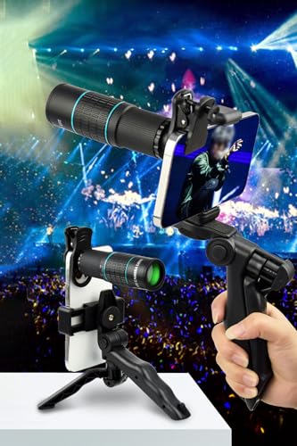 SGEBD 望遠レンズ 単眼鏡 望遠鏡 HD22倍望遠レンズ 0.63倍広角/15倍マクロレンズ/ 198°魚眼レンズ 取り付けが簡単 スマートフォン用カメラレンズ 野球観戦/ライブ/コンサート/運動会/旅行iPhone/Android全機種に適用 日本語説明書が付属します (ブルー，手持ち固定)