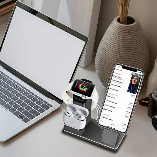 Bicolor Stand per Apple Watch, Aluminum 4 in 1 per...