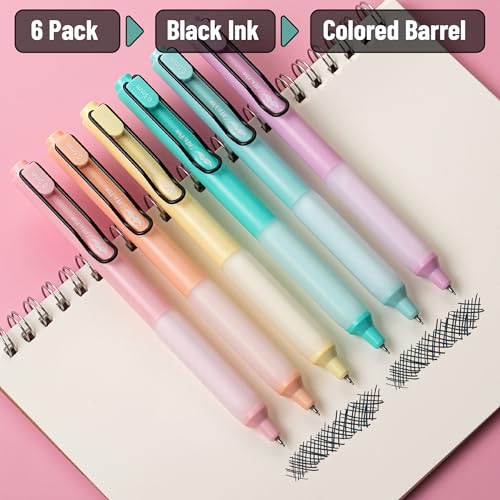Bolígrafos gel retráctiles Mr. Pen 6 unidades tinta negra miniatura 2