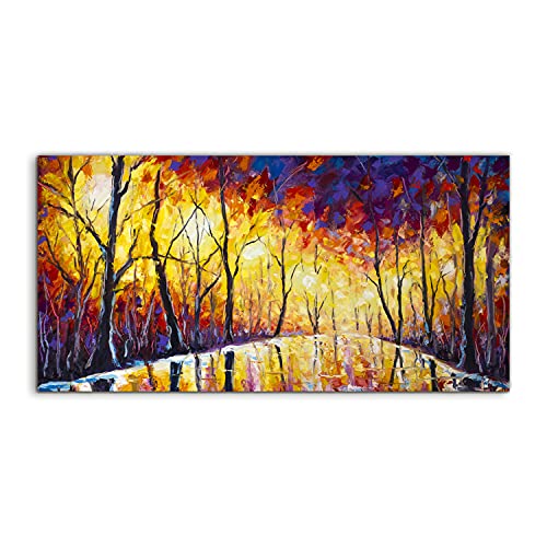 Tableau acrylique salon chambre 100x50cm Watercolors Las Park