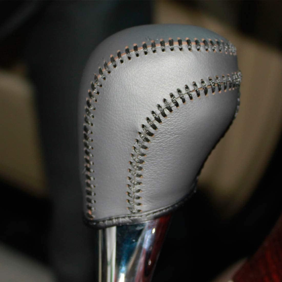Custom Fit Genuine Leather OEM Black Gear Shift Knob Cover for Toyota Tacoma 2012 2013 2014 2015 Interior Parts Accessories