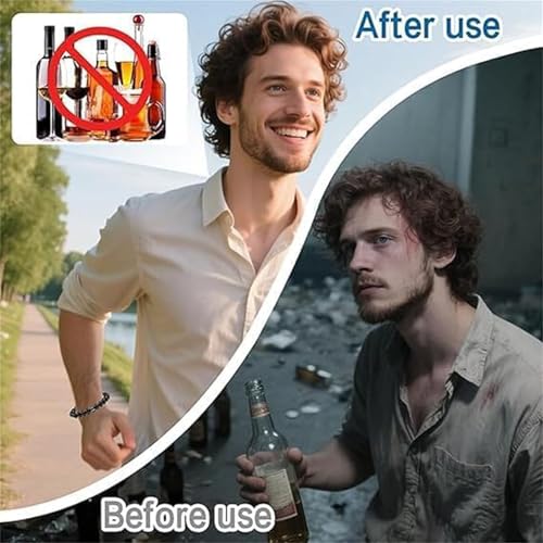 Glame Anti Alcohol Bracelet for Women, Adjustable GM Bead Sobriety Bracelets Hemys Hematite Reduce the Urge to Drink Cravings Relieve Anxiety and Stress Jewelry for Men4