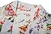 Bluetime Women's 3/4 Sleeve Floral High Low Chiffon Kimono Cardigan Blouse (XXL, White)