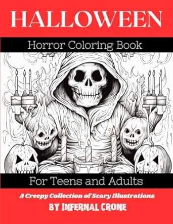 Amazon.com: Halloween Horror Coloring Book for Teens and Adults: A ...
