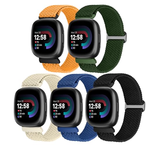 Pack de 5 correas Solo Loop de nylon compatibles Fitbit Sense miniatura 1